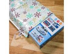 Vánoční dárkový balicí sáček se šňůrkou - 51x39 cm - sněhové vločky 5