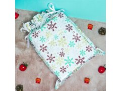 Vánoční dárkový balicí sáček se šňůrkou - 51x39 cm - sněhové vločky 6
