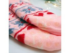 Vánoční hřejivé ponožky s kožíškem - sváteční ornamenty 4