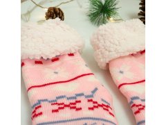 Vánoční hřejivé ponožky s kožíškem - sváteční ornamenty 6