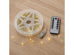 Vánoční LED řetěz 20 m s&nbsp;dálkovým ovládáním - teplé bílé světlo 2