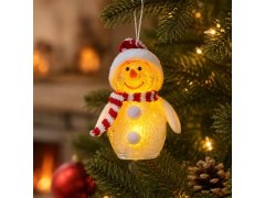 Vánoční LED svítící sněhulák - červený 1