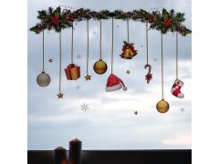 Vánoční nálepky na okno - girlanda 8