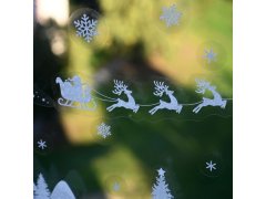 Vánoční nálepky na okno - sobí spřežení 4