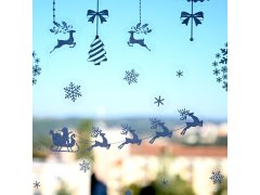 Vánoční nálepky na okno - sobí spřežení 5