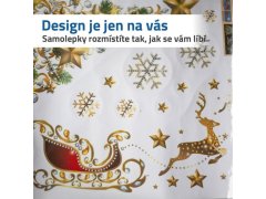 Vánoční nálepky na okno - zlaté ozdoby 2