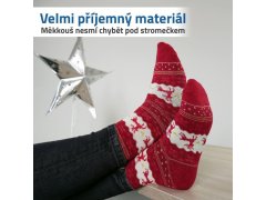 Vánoční ponožky s norským vzorem - červené 2