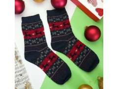 Vánoční ponožky s norským vzorem - modré 1