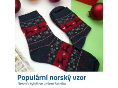 Vánoční ponožky s norským vzorem - modré 3