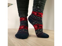 Vánoční ponožky s norským vzorem - modré 4