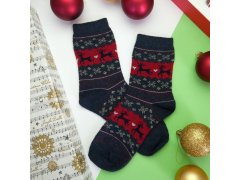 Vánoční ponožky s norským vzorem - modré 6
