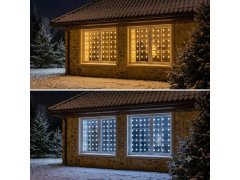 Vánoční světelný LED závěs s&nbsp;hvězdami do oken - teplé světlo 4