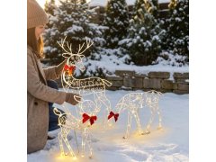 Venkovní vánoční LED svítící jeleni 3 ks 3