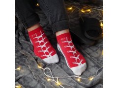 Veselé ponožky tenisky - červené