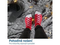 Veselé ponožky tenisky - červené 3