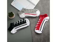 Veselé ponožky tenisky - červené 4