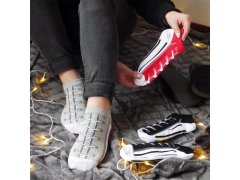 Veselé ponožky tenisky - červené 5