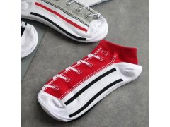 Veselé ponožky tenisky - červené 6