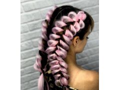 Vlasový příčesek - růžový 7