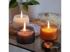 Vonná svíčka ve skle - bílá, santalové dřevo 4