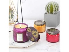 Vonná svíčka ve skle - fialová, vůně květin 7