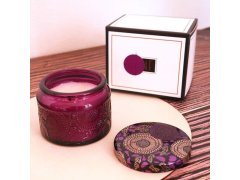 Vonná svíčka ve skle - fialová, vůně květin 9