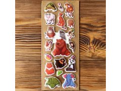 Vypouklé samolepky se zvířátky - méďa a&nbsp;kamarádi 7