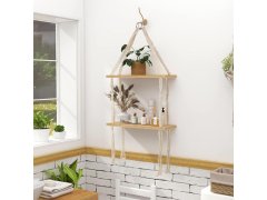 Závěsná macrame polička, 2 patra 3