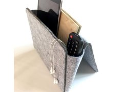 Závěsný kapsář / organizér na postel - šedivý 10