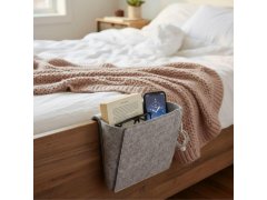 Závěsný kapsář / organizér na postel - šedivý 4