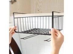 Závěsný kovový košík s&nbsp;háčky - bílý 3