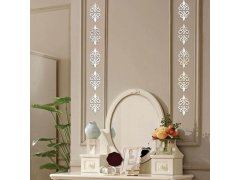 Zrcadlové samolepky ornamenty 10 ks - stříbrné 8