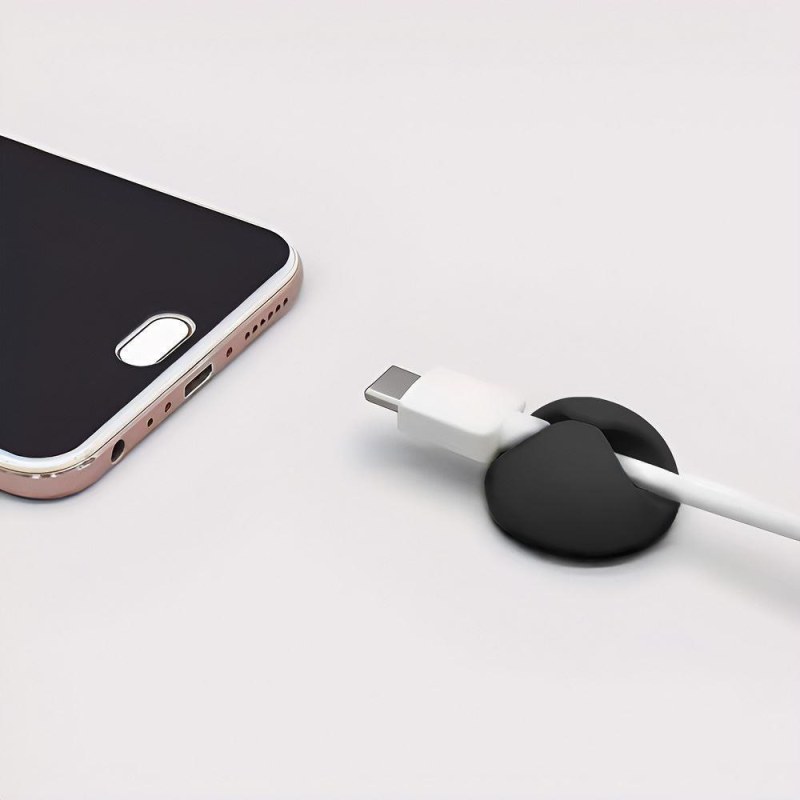 5 ks Nalepovací držáky na kabely - černý - Dárky.pro