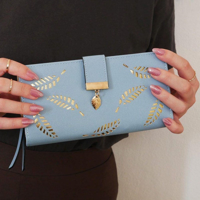 Dámská peněženka s peříčkem - modrá