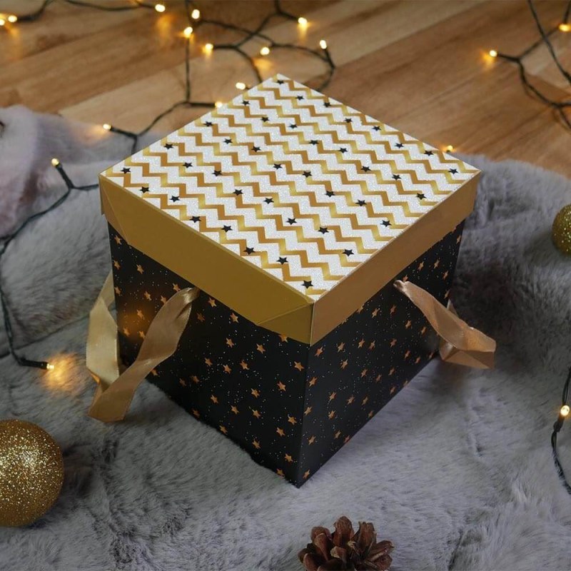 Dárková krabička 15 cm - hvězdy - Dárky.pro