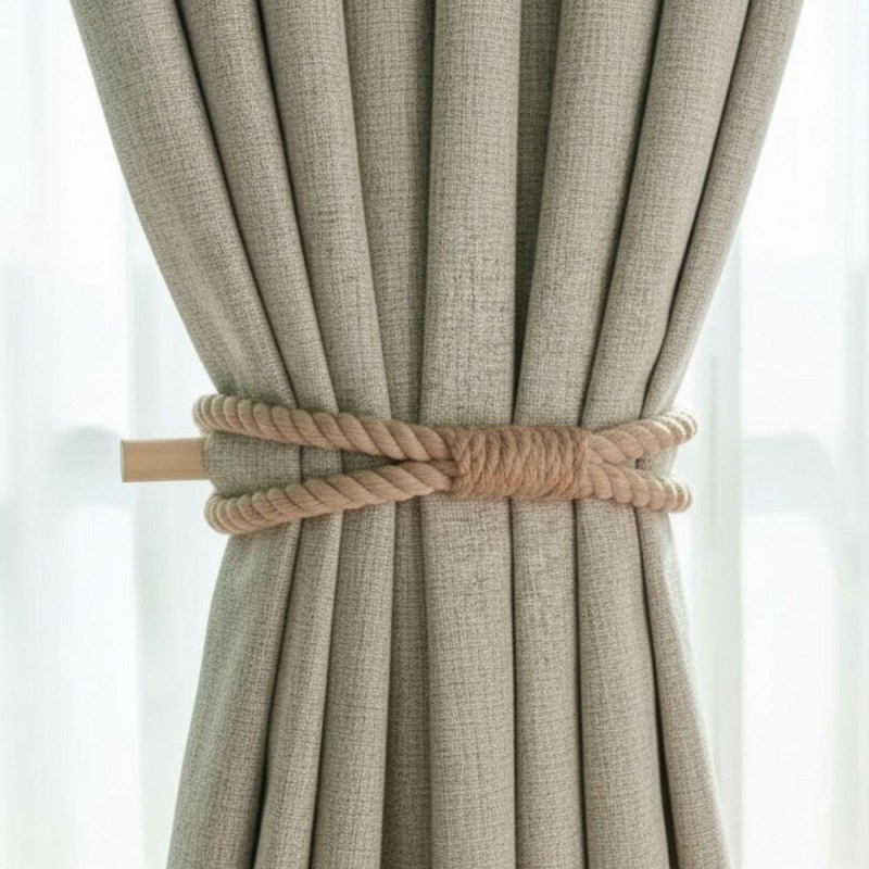 Dekorativní spona na závěs lano - hnědé - Dárky.pro