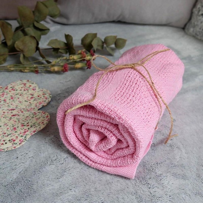 Dětská pletená deka 70x90 cm - růžová - Dárky.pro