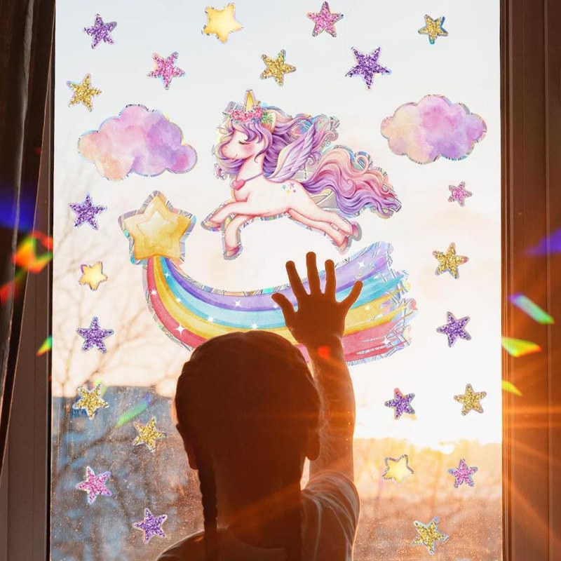 Dětská samolepka na okno - jednorožec - Dárky.pro