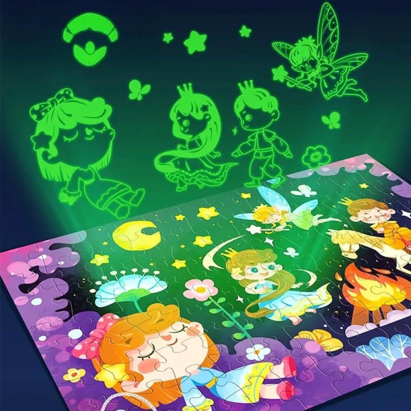 Dětské puzzle svítící ve tmě 96 dílků - princezny Dětské puzzle svítící ve tmě 96 dílků - princezny - Dárky.pro