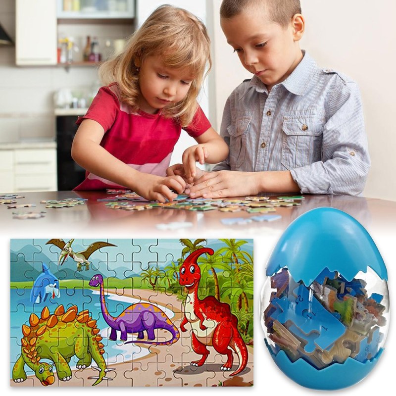 Dinosauří puzzle - modré