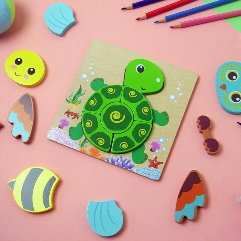 Dřevěné puzzle pro nejmenší - želva
