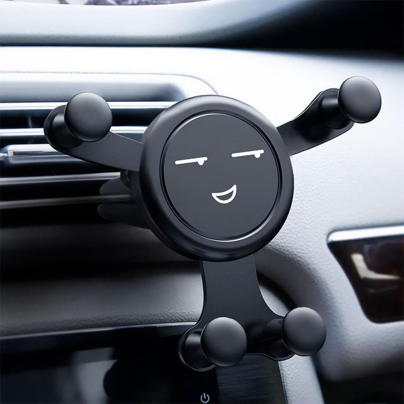 Gravitační držák na mobil do auta do ventilace smajlík - Dárky.pro