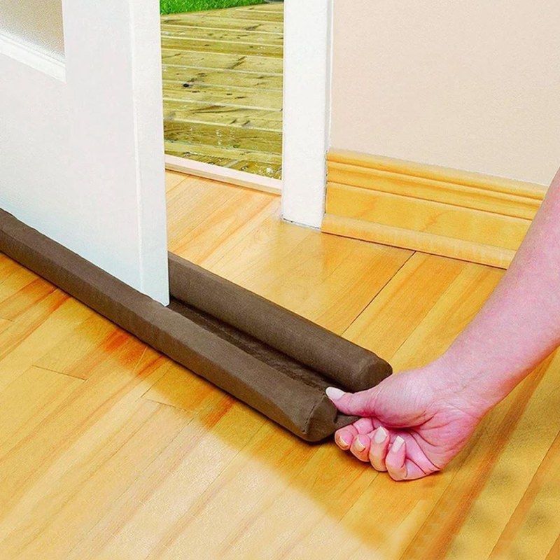 Izolační zarážka do dveří, pro dveře bez prahu, s&nbsp;potahem, hnědá - Dárky.pro