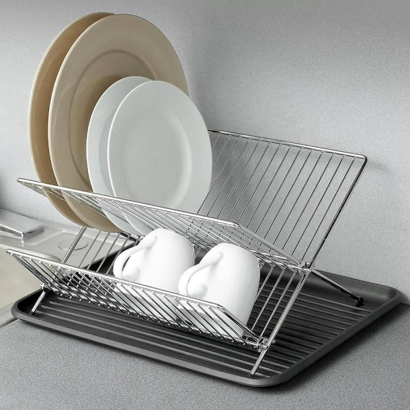 Kovový odkapávač na nádobí s&nbsp;tácem - Dárky.pro