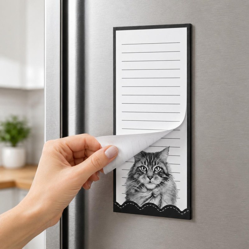 Magnetický bloček na lednici - kočka, 50 listů - Dárky.pro