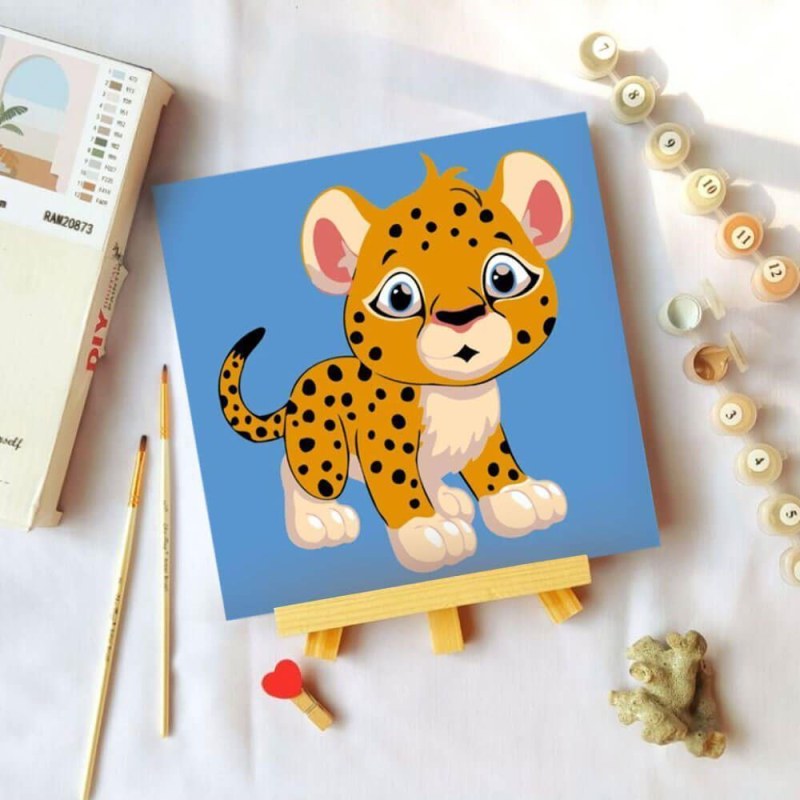 Malování podle čísel pro děti - leopard - Dárky.pro