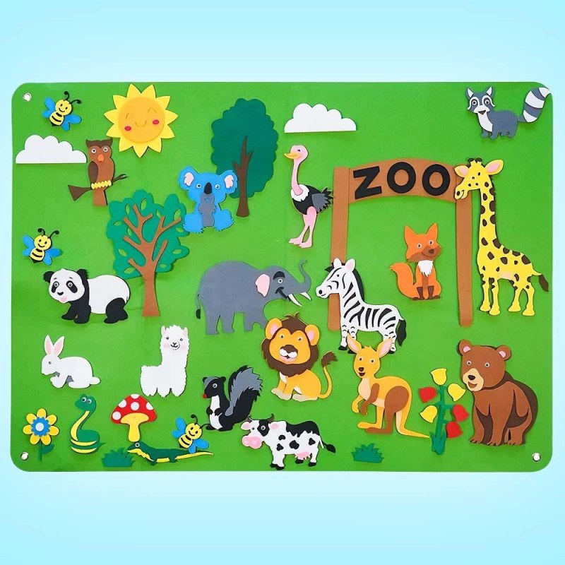 Plstěná výuková deska pro děti - zoo Plstěná výuková deska pro děti - zoo - Dárky.pro