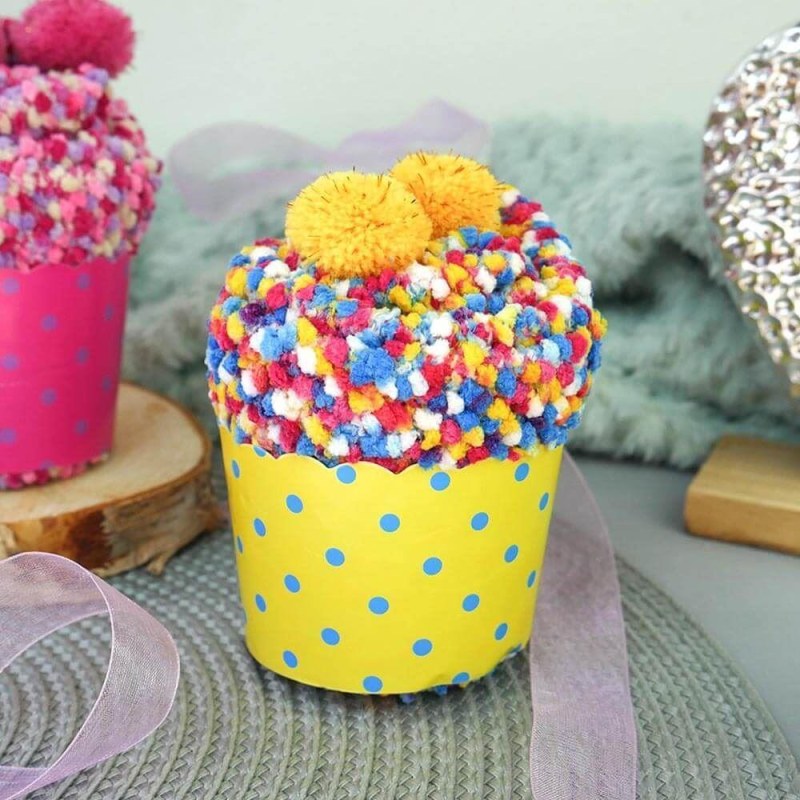 Ponožky v dárkovém balení - žlutý cupcake