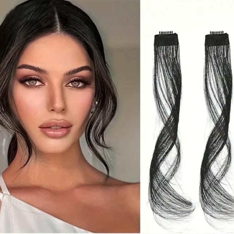 Příčesek do vlasů na klipu melír - černý - Dárky.pro