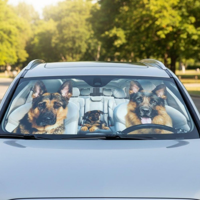 Protisluneční clona do auta s&nbsp;přísavkami - psi - Dárky.pro